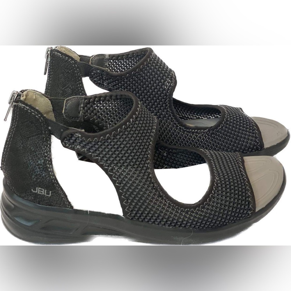 JBU Sport by Jambu Black Margot Sandal Black Snake - Women’s Size 7.5 Wide